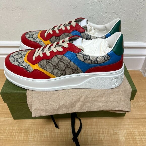 GUCCI GG SNEAKER BEIGE RED BLUE - Picture 1 of 8